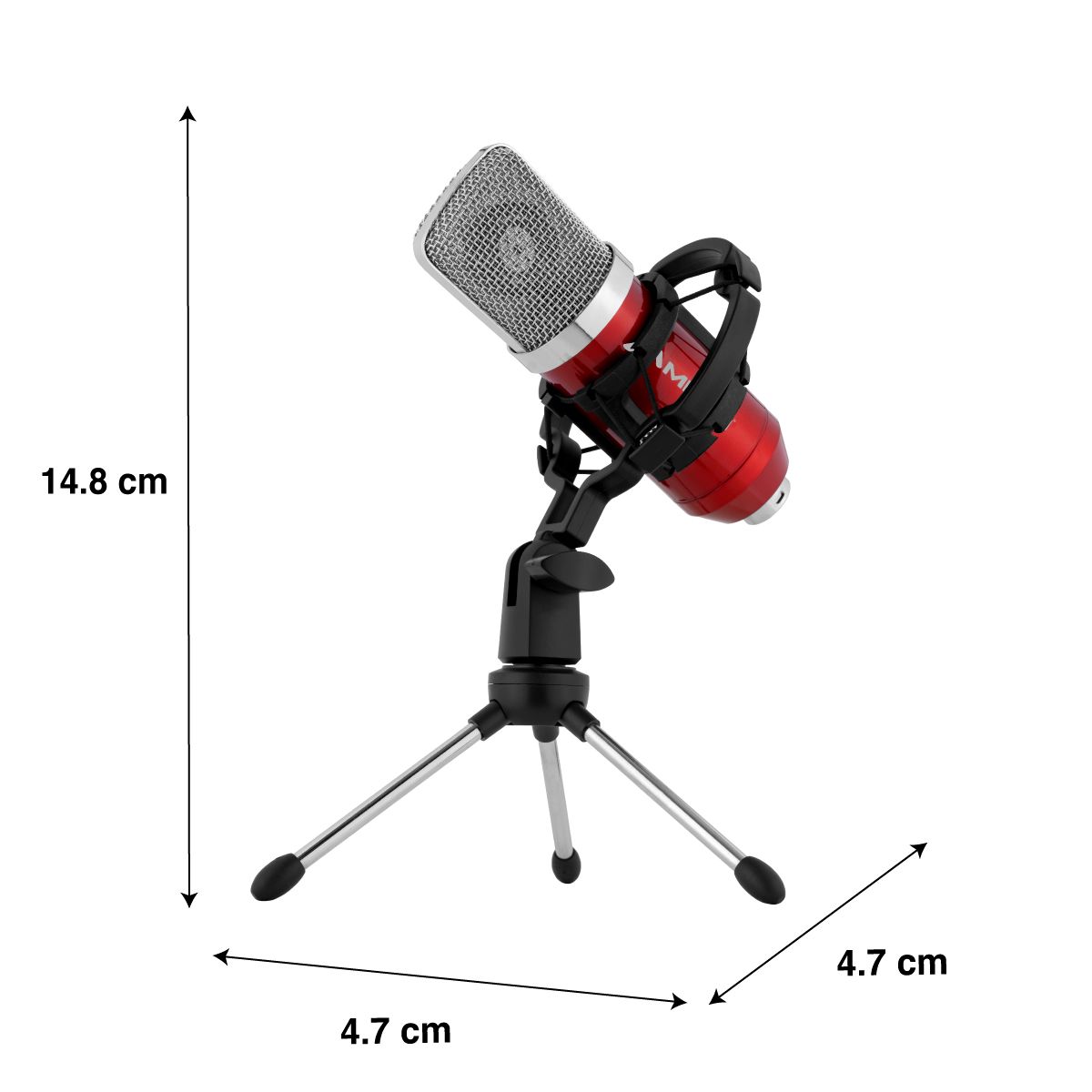Micrófono Profesional Condensador Unidireccional Alámbrico Rojo Metálico