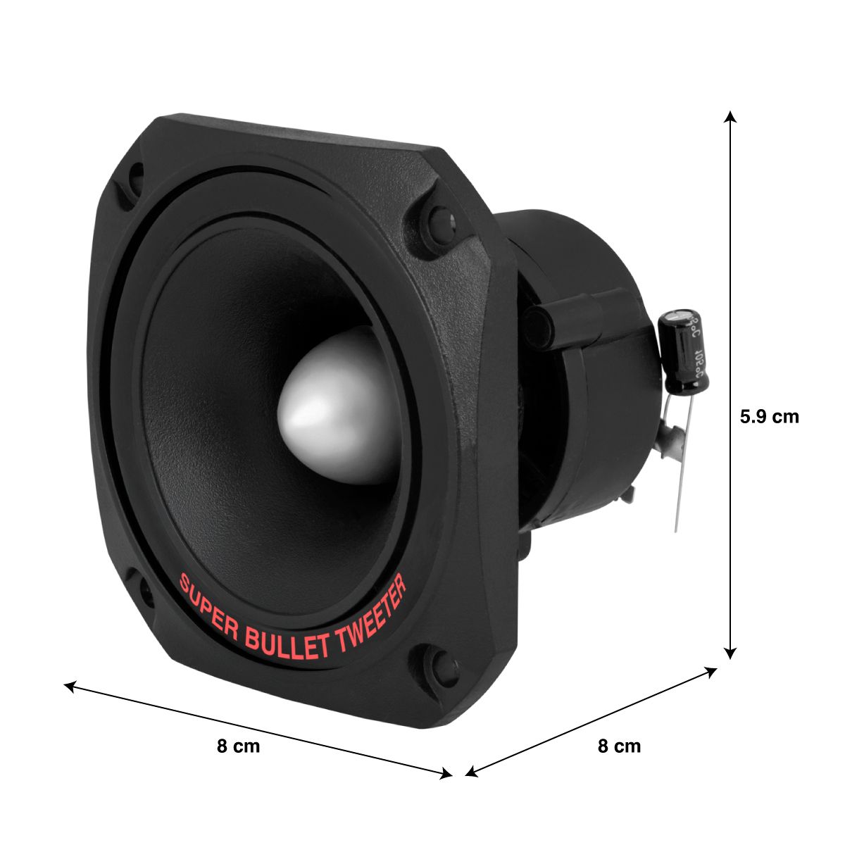 Tweeter piezoeléctrico 4" tipo bala 650 W PMPO 113 dB