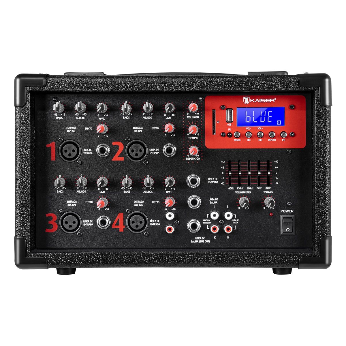 Consola amplificada 800 W PMPO/200 W RMS 4 canales con Bluetooth® 5.3