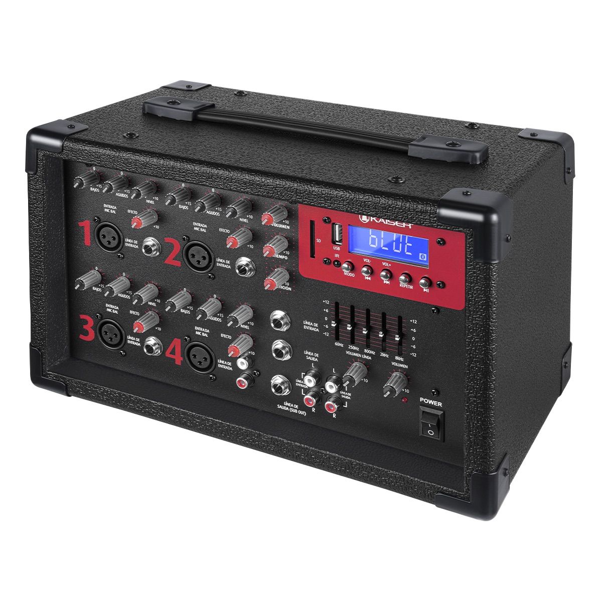 Consola amplificada 800 W PMPO/200 W RMS 4 canales con Bluetooth® 5.3