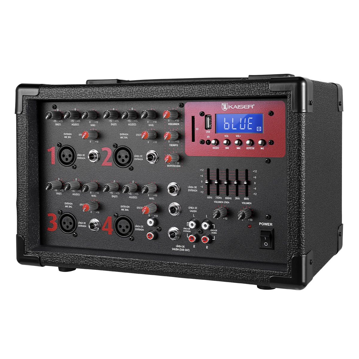 Consola amplificada 800 W PMPO/200 W RMS 4 canales con Bluetooth® 5.3