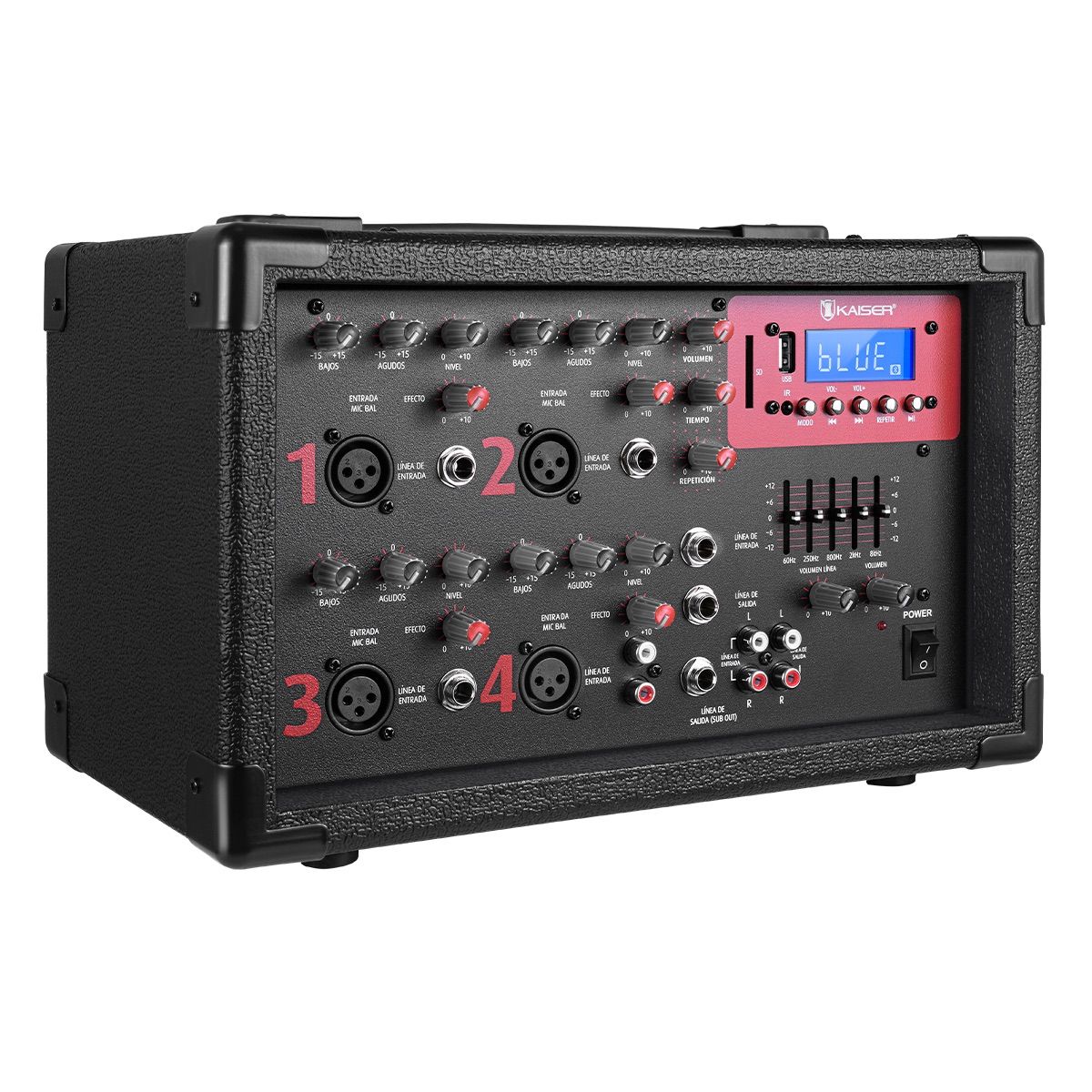 Consola amplificada 800 W PMPO/200 W RMS 4 canales con Bluetooth® 5.3