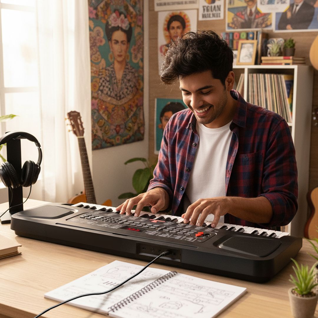 Teclado musical con 54 teclas, 100 tonos y 10 demos