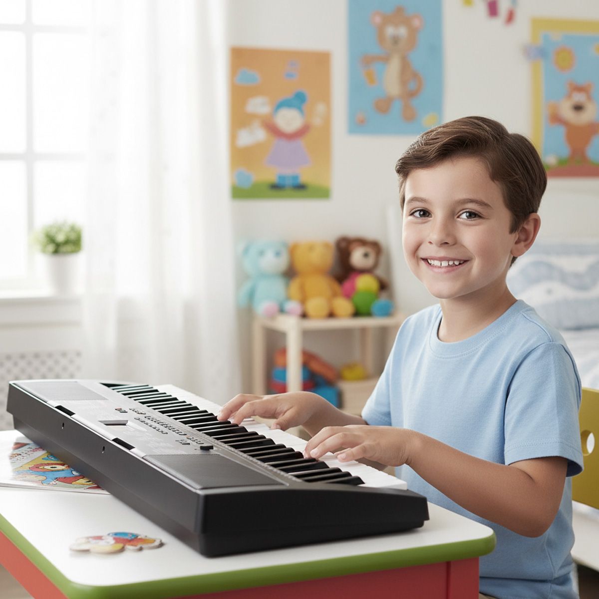 Teclado musical con 61 teclas y 255 ritmos