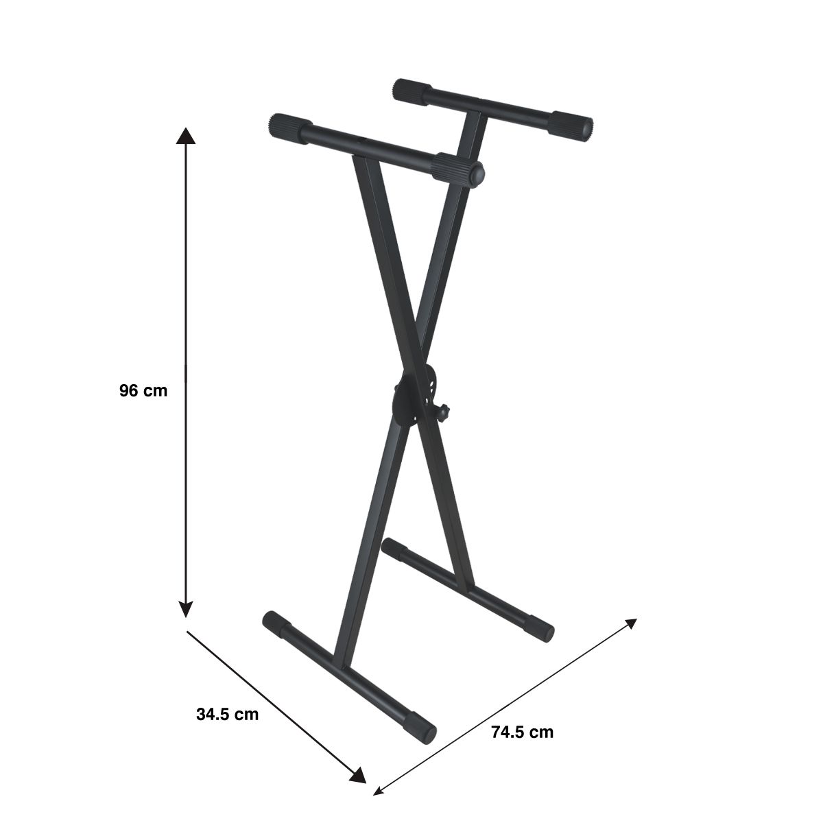 Stand ajustable metálico de acero para teclado negro