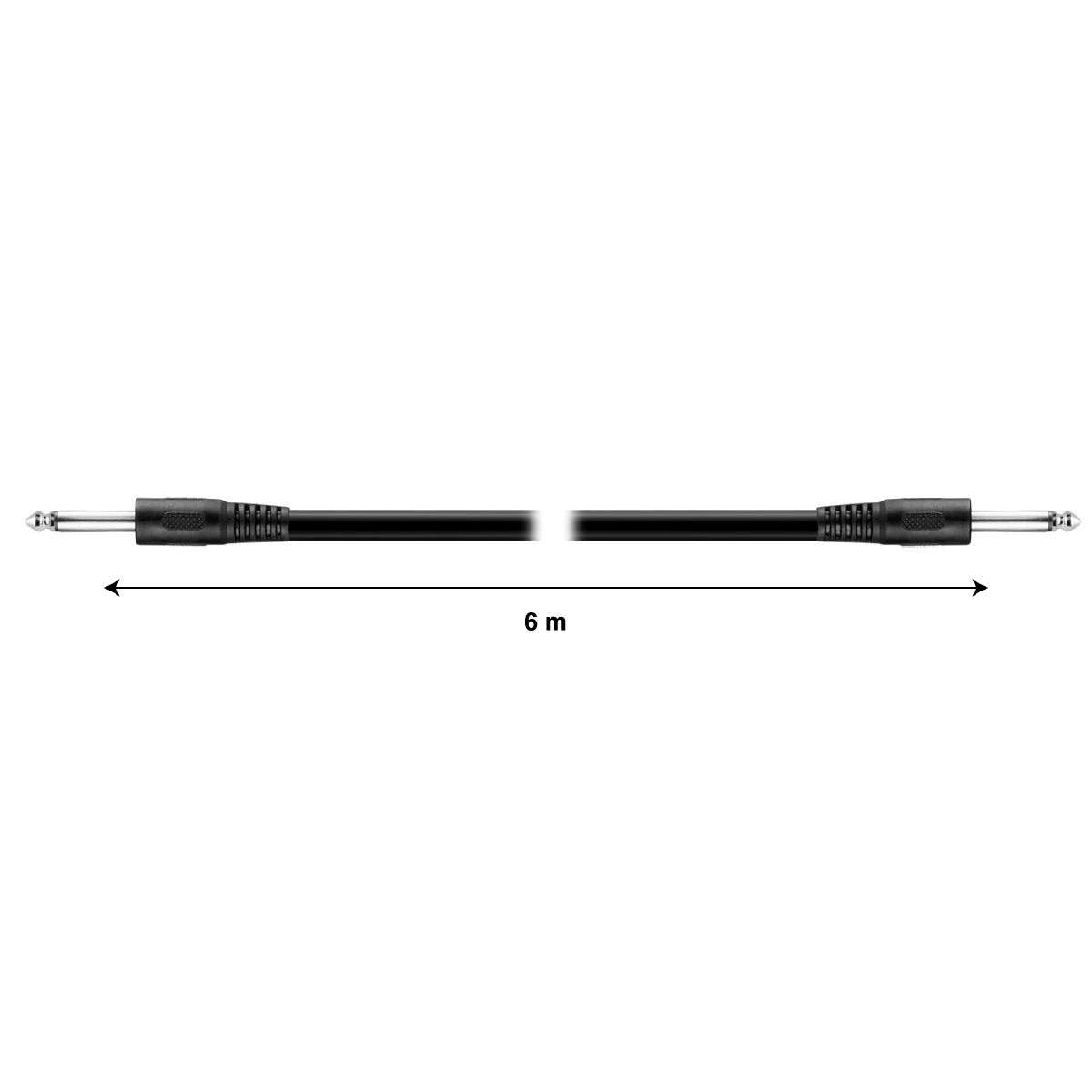 Cable extensión plug monoaural 6.3 mm a 6.3 mm, 6 m