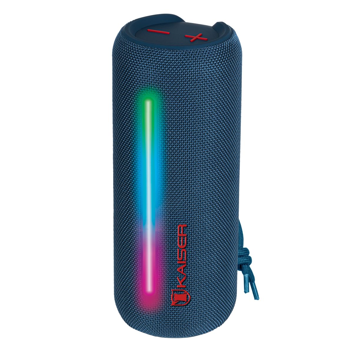 Bocina Bluetooth® cilindro 20 W RMS IPX5 impermeable, azul