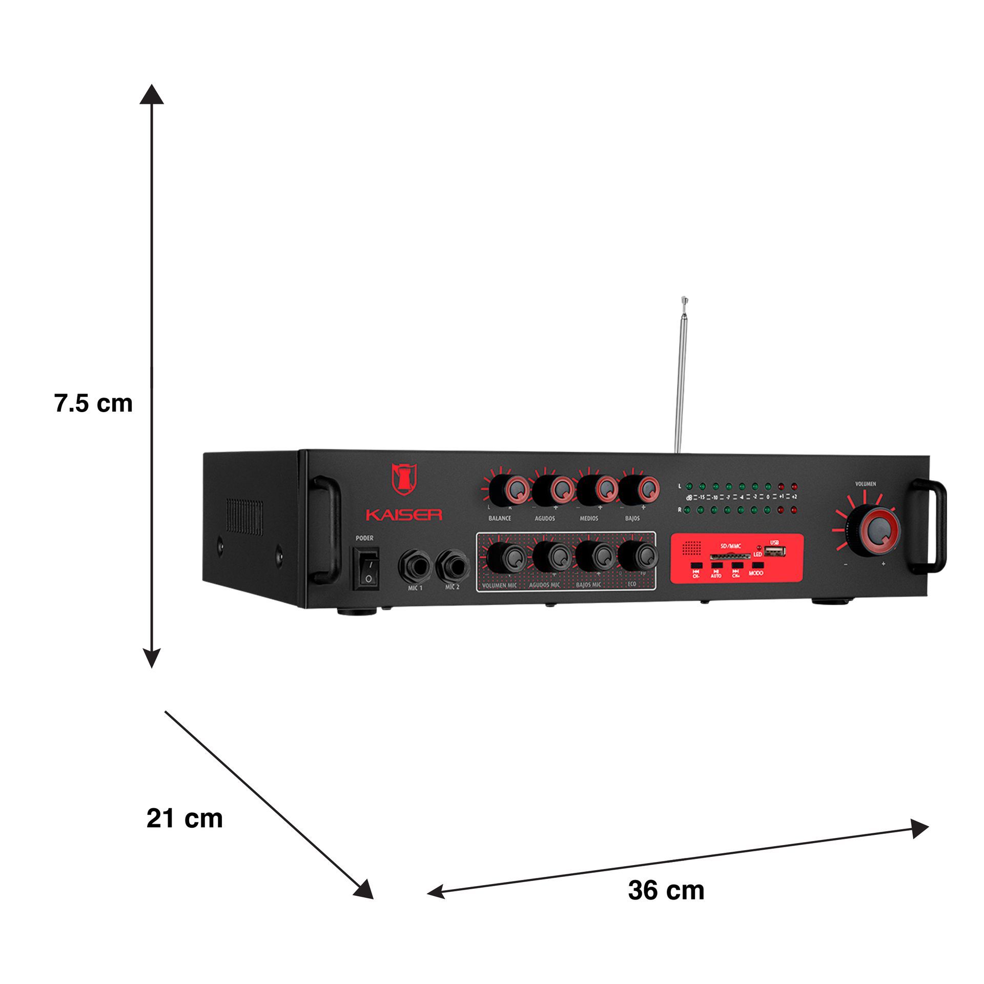 Amplificador profesional 800 W PMPO con Bluetooth®
