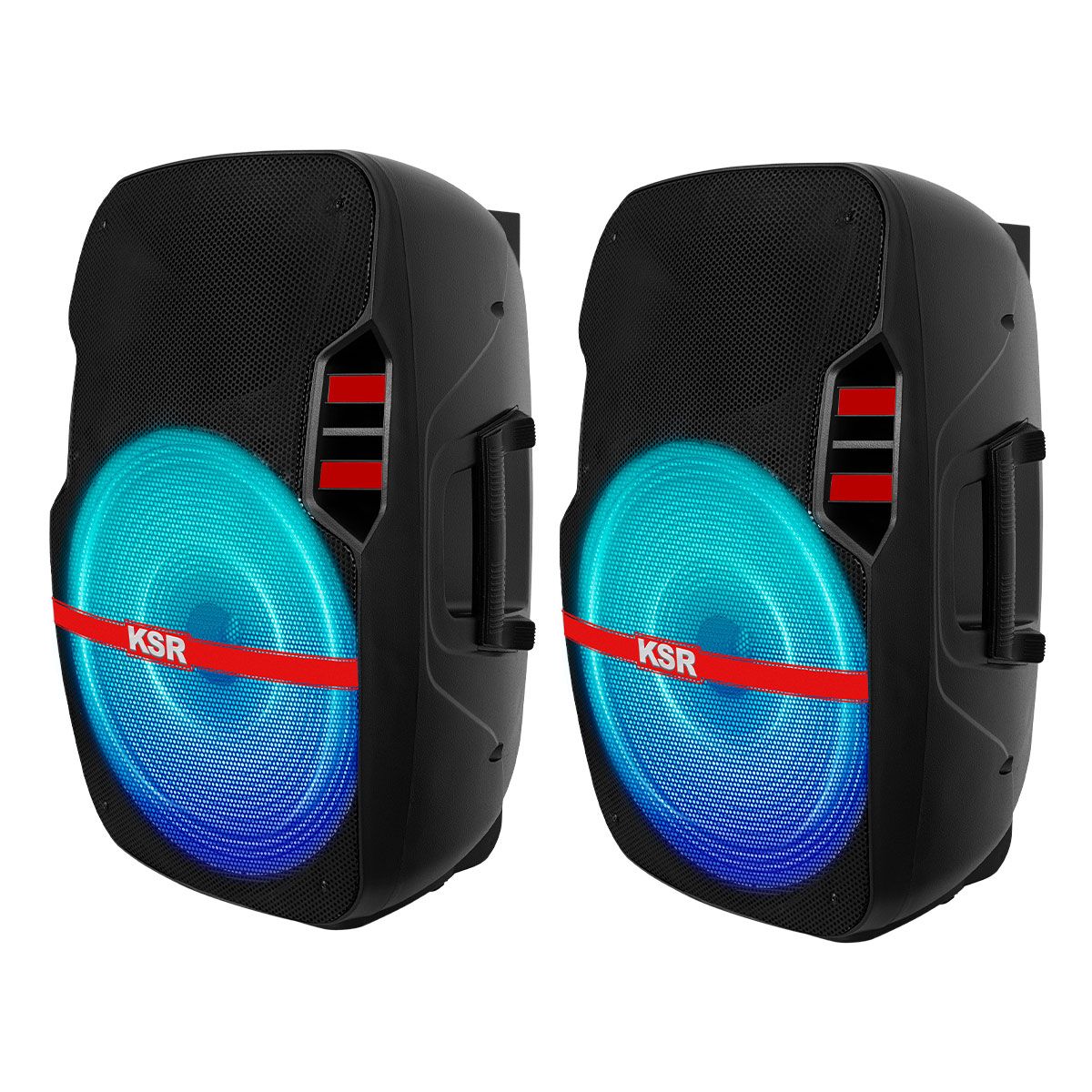 Sistema de audio doble 15” 25,000 W PMPO recargable