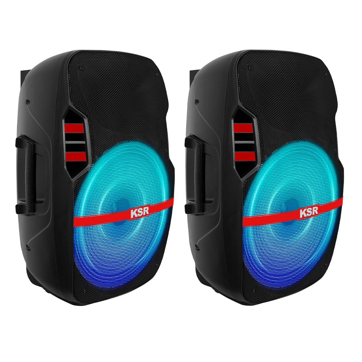 Sistema de audio doble 15” 25,000 W PMPO recargable