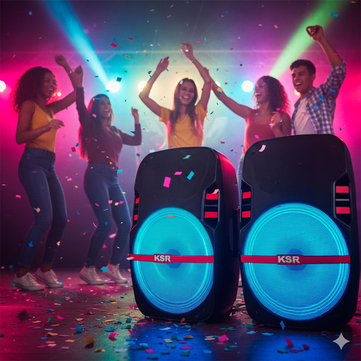 Sistema de audio doble 15” 25,000 W PMPO recargable