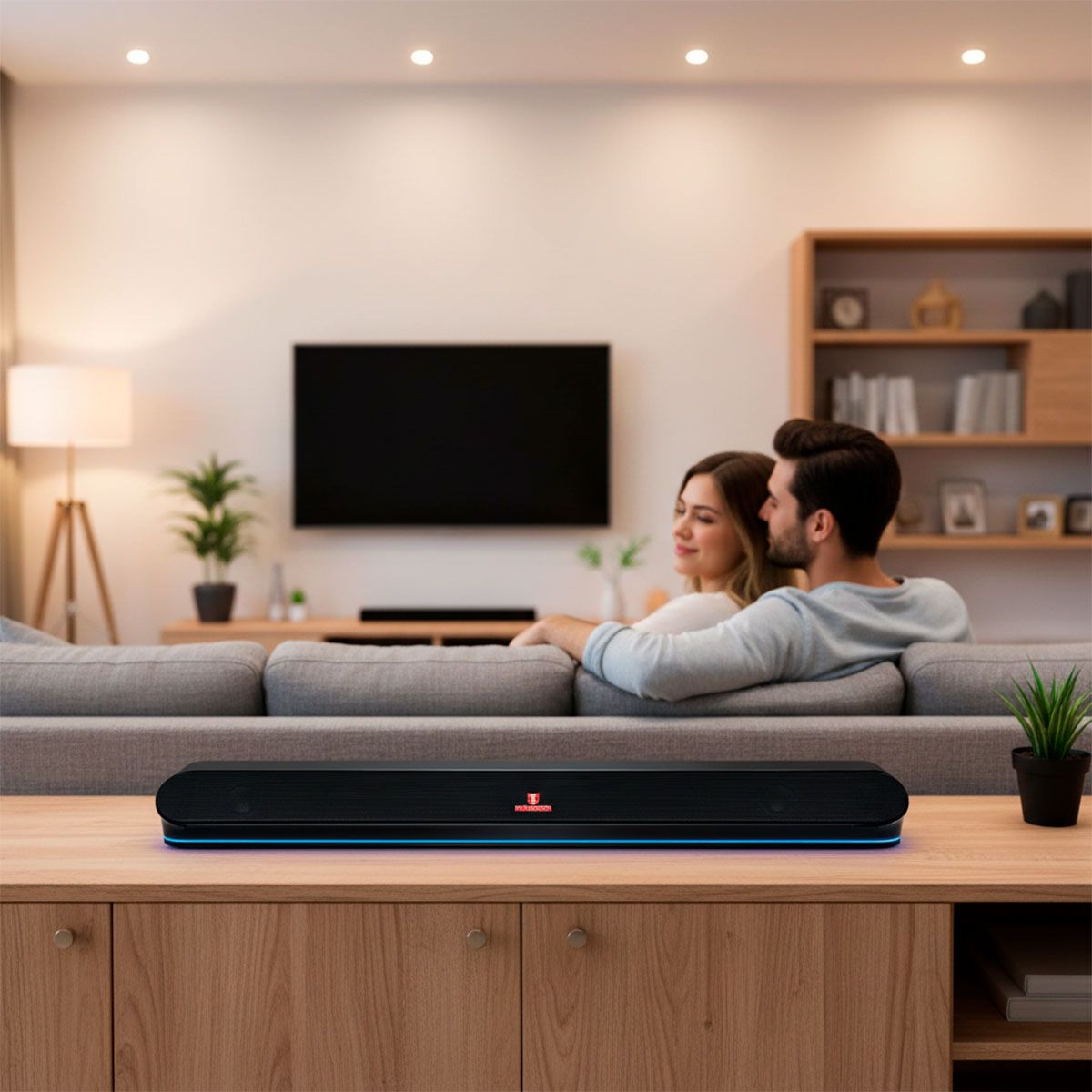 Barra de sonido Bluetooth®  2x2" 40 W RMS con luz led y control remoto