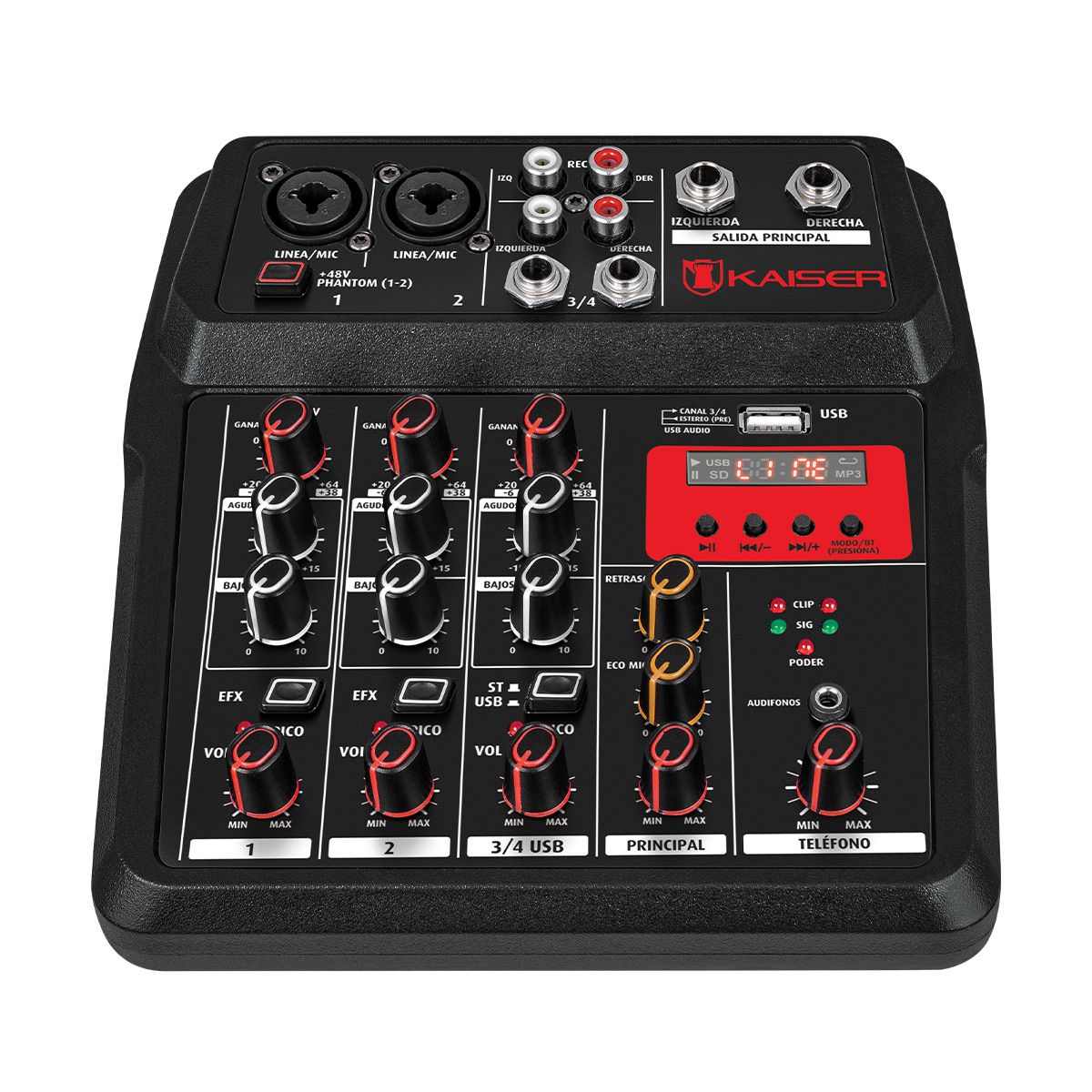 Mezcladora de audio Bluetooth® 4 canales 15 m