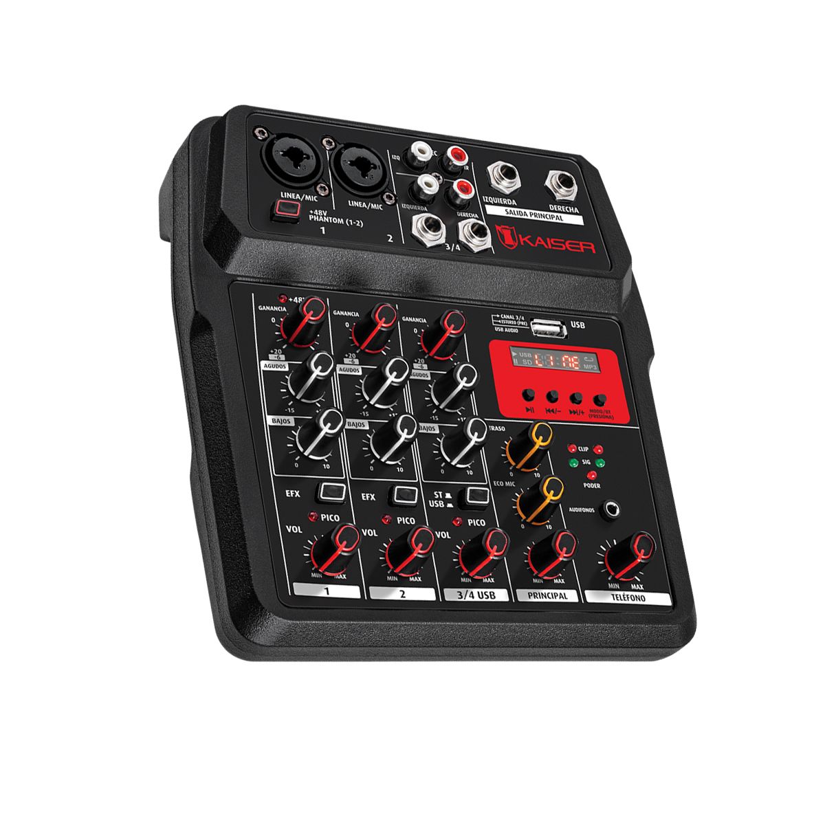Mezcladora de audio Bluetooth® 4 canales 15 m