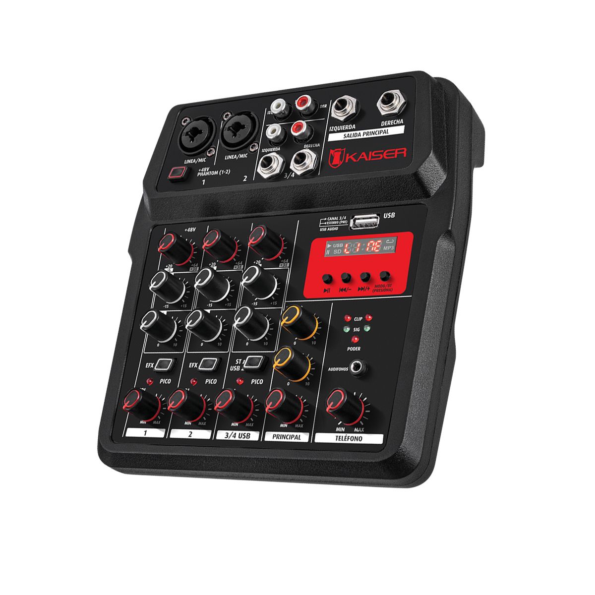 Mezcladora de audio Bluetooth® 4 canales 15 m