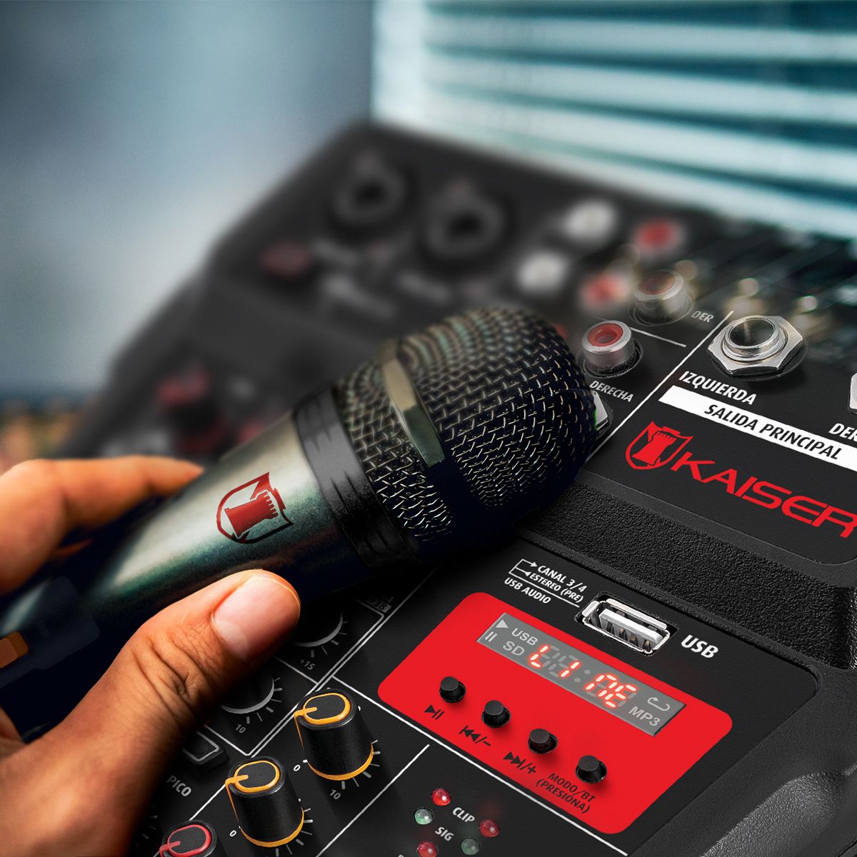 Mezcladora de audio Bluetooth® 4 canales 15 m