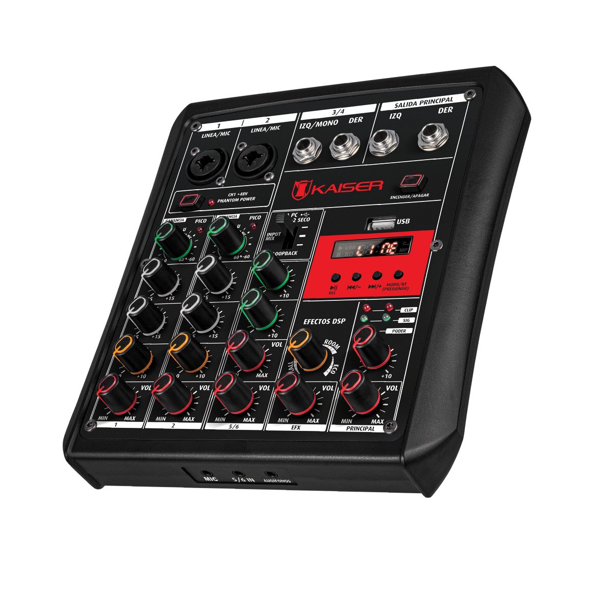 Mezcladora de audio Bluetooth® de 6 canales