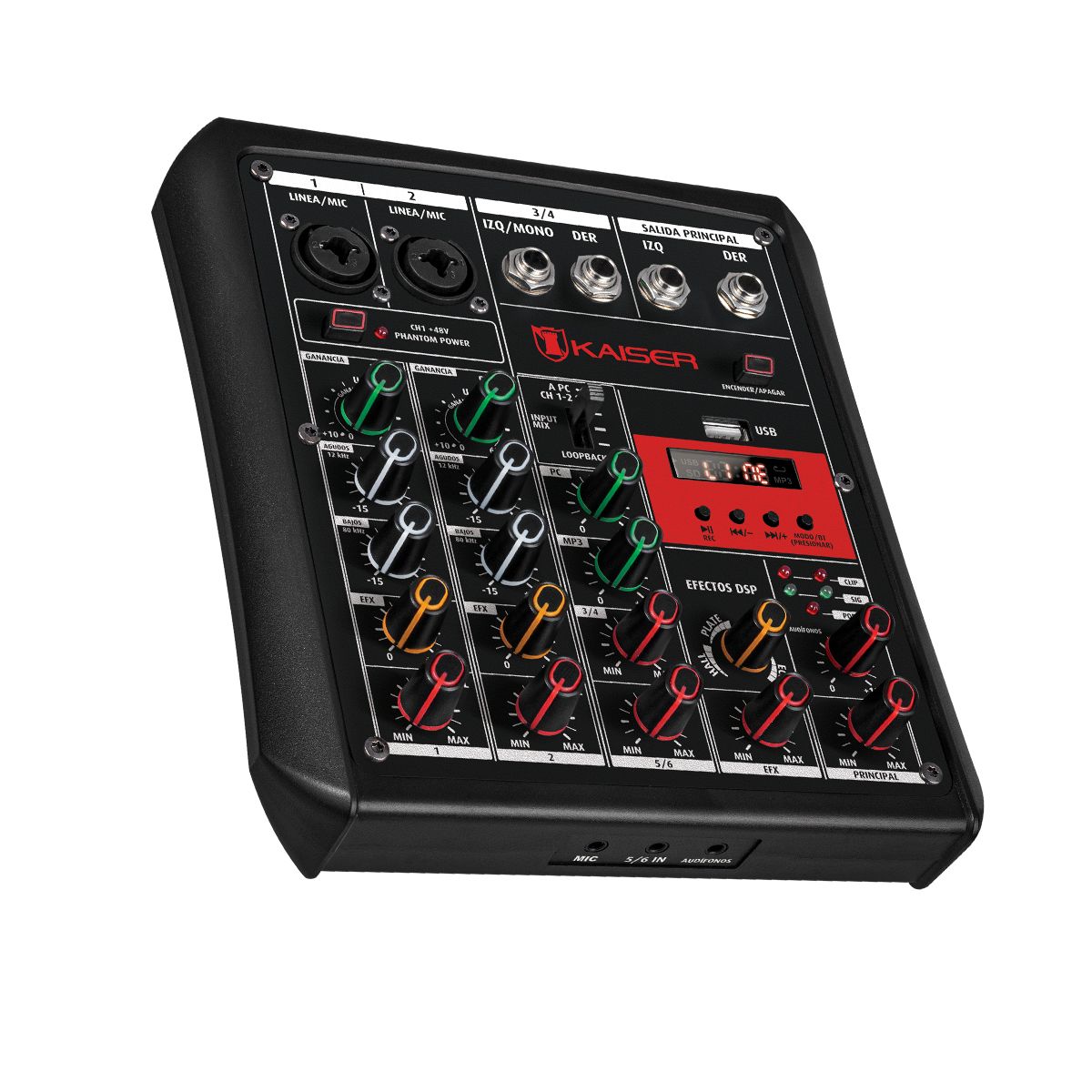 Mezcladora de audio Bluetooth® de 6 canales
