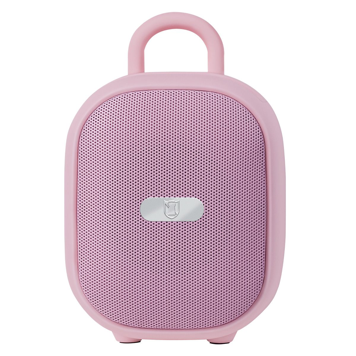 Bocina portátil recargable 15W RMS con reproductor FM rosa