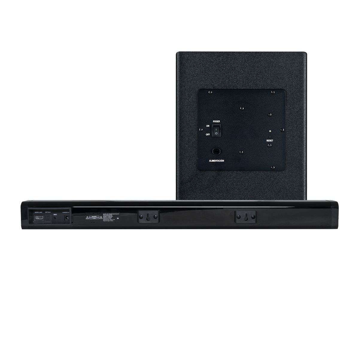 Barra de sonido Bluetooth® 100 W RMS con subwoofer inalámbrico HDMI