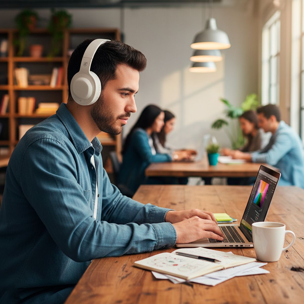 Audífonos de diadema Bluetooth® manos libres, Ivory