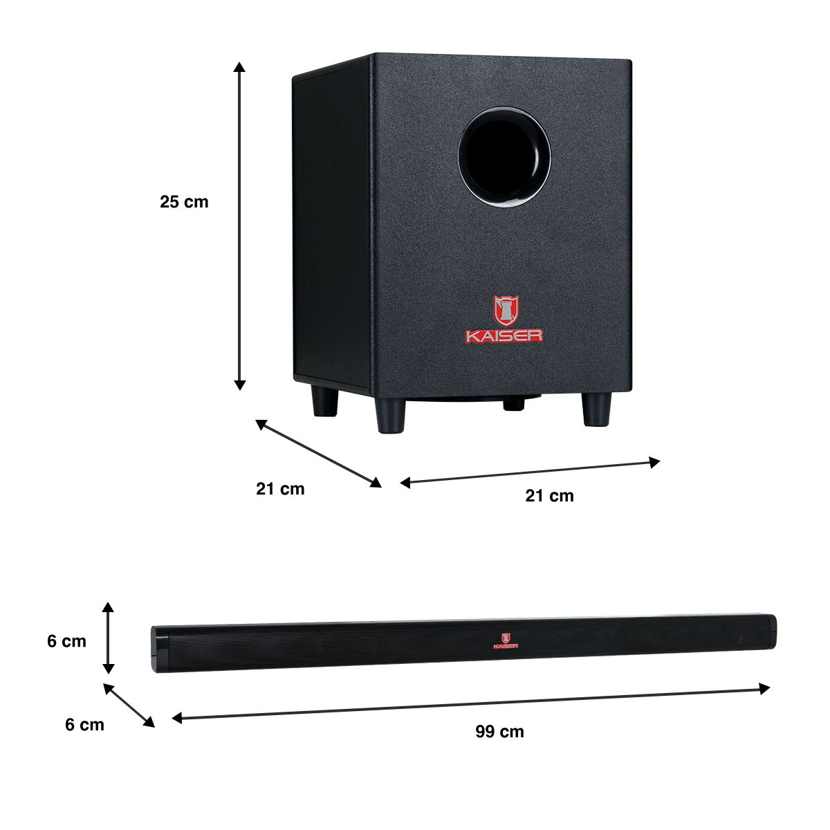 Barra de sonido Bluetooth® 100 W RMS con subwoofer inalámbrico HDMI