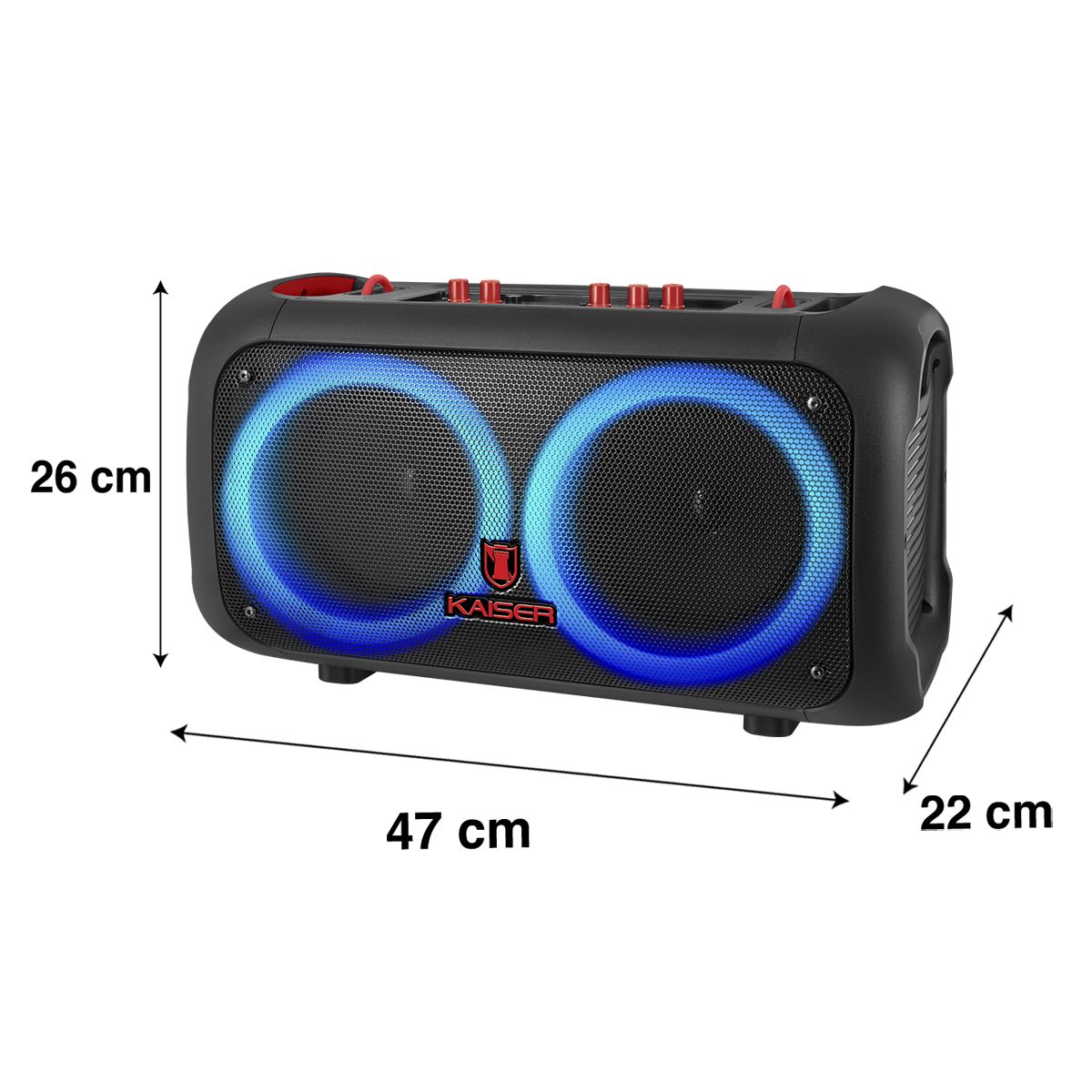 Bafle recargable de 2 X 6.5" de 40 W RMS con micrófono