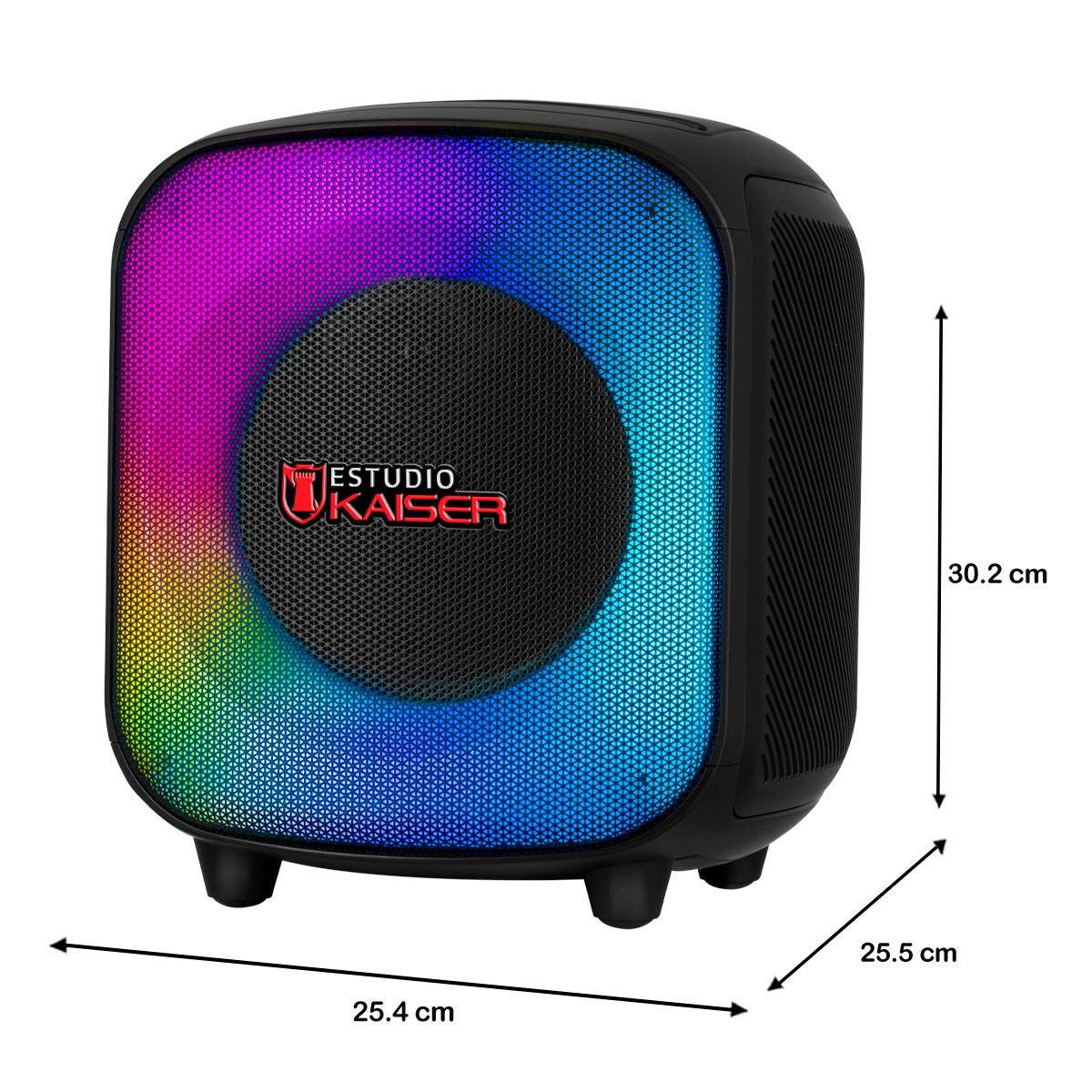 Bocina recargable 6.5" de 40 W RMS IPX4 con dos micrófonos inalámbricos