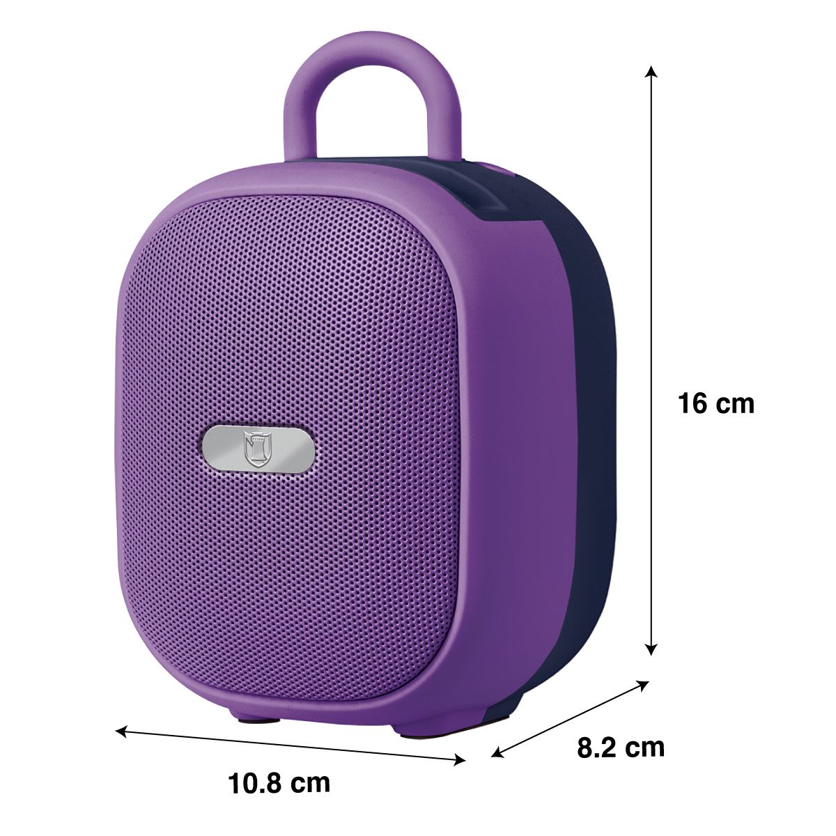 Bocina portátil recargable 15W RMS con reproductor FM morado