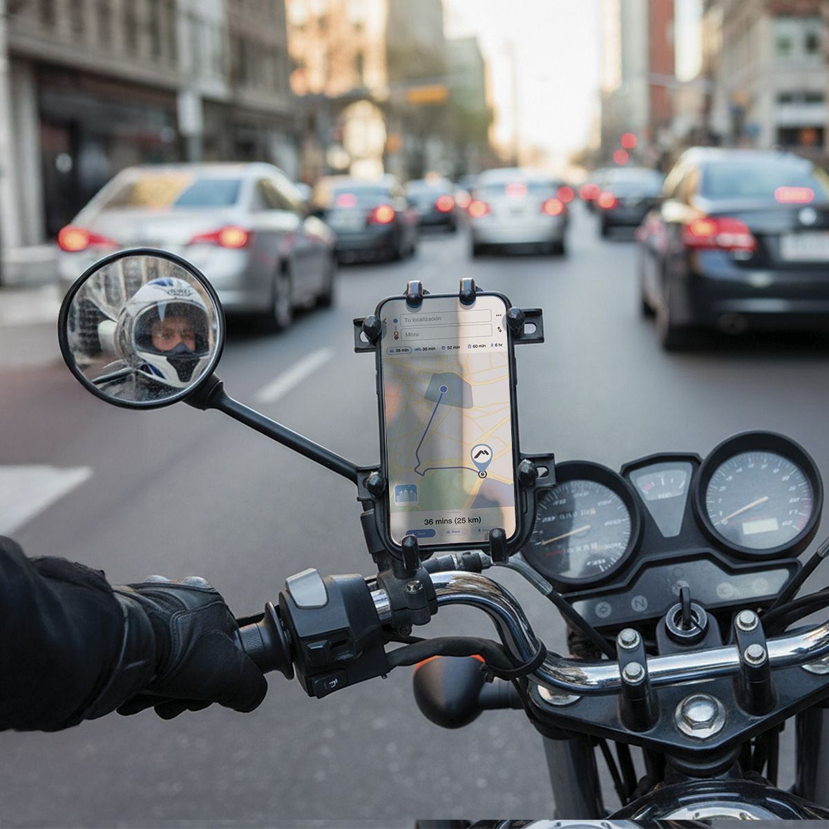 Soporte universal para celular para motocicleta, gira 360°