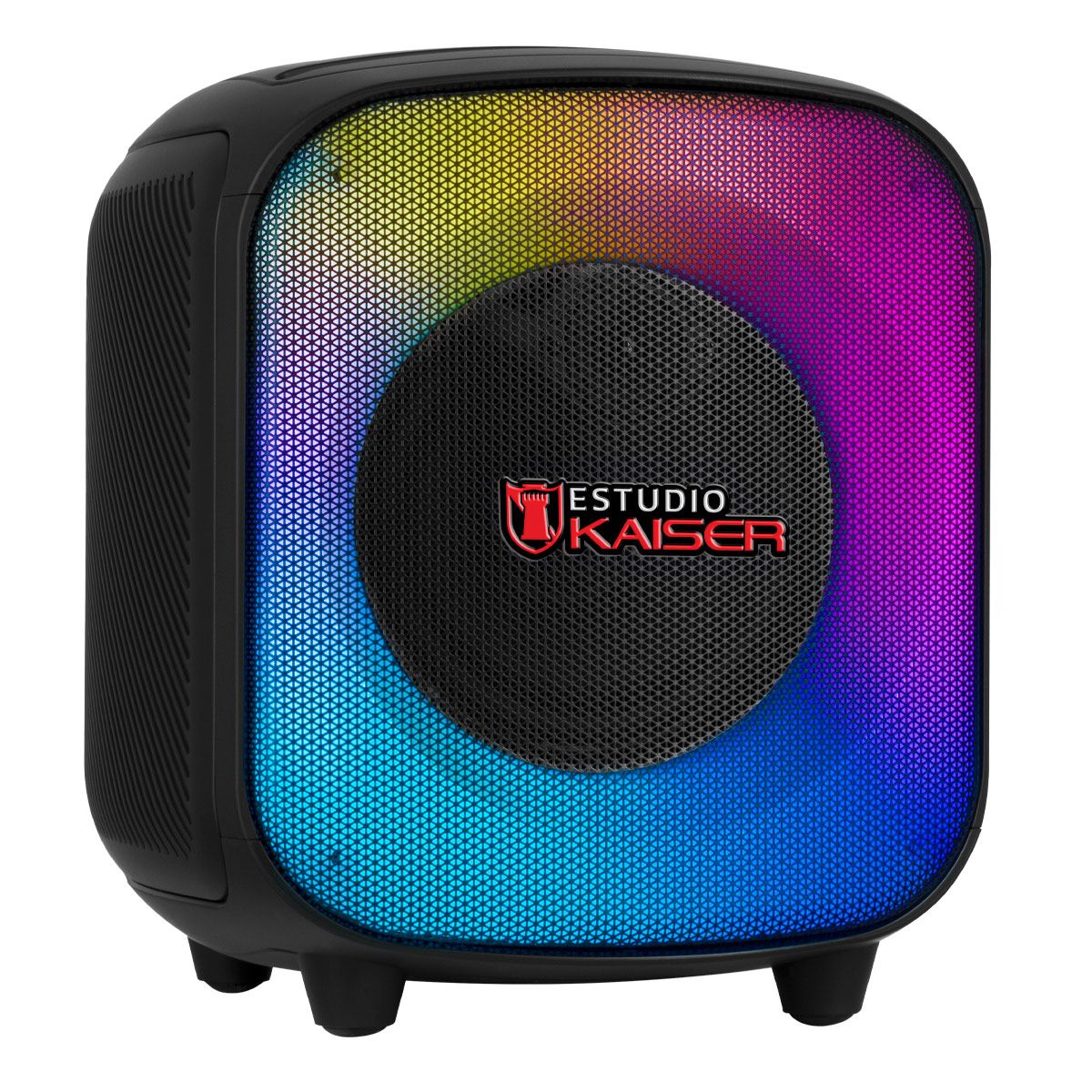 Bocina recargable 6.5" de 40 W RMS IPX4 con dos micrófonos inalámbricos