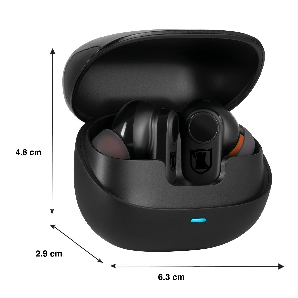 Audífonos true wireless Bluetooth® ANC IPX4 con cuatro micrófonos hasta 20 hrs - negro