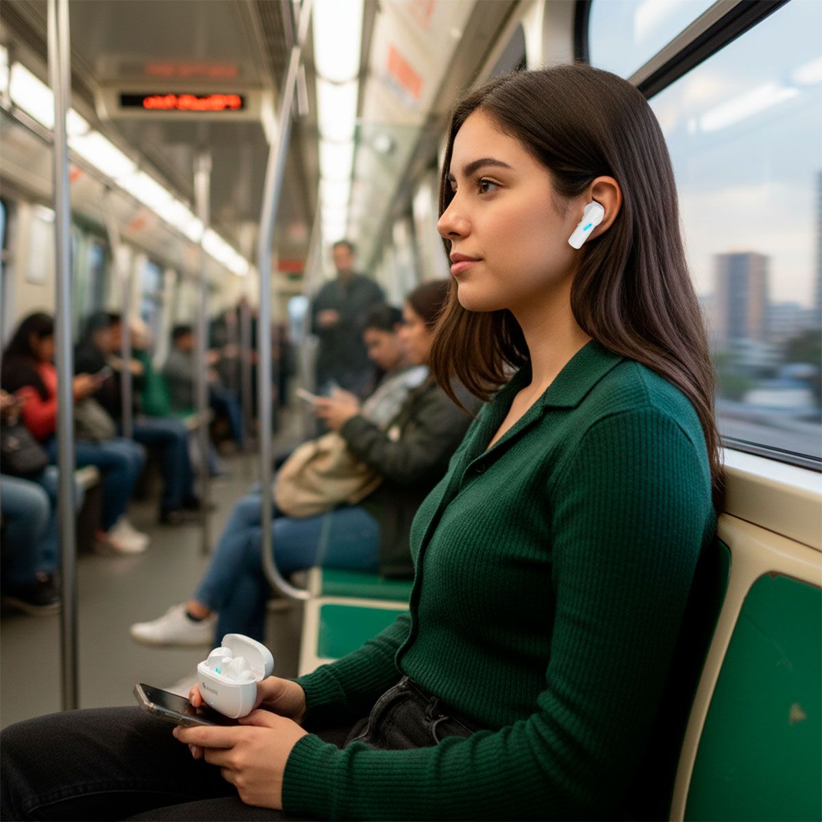 Audífonos true wireless Bluetooth® ANC IPX4 hasta 20 hrs - blanco