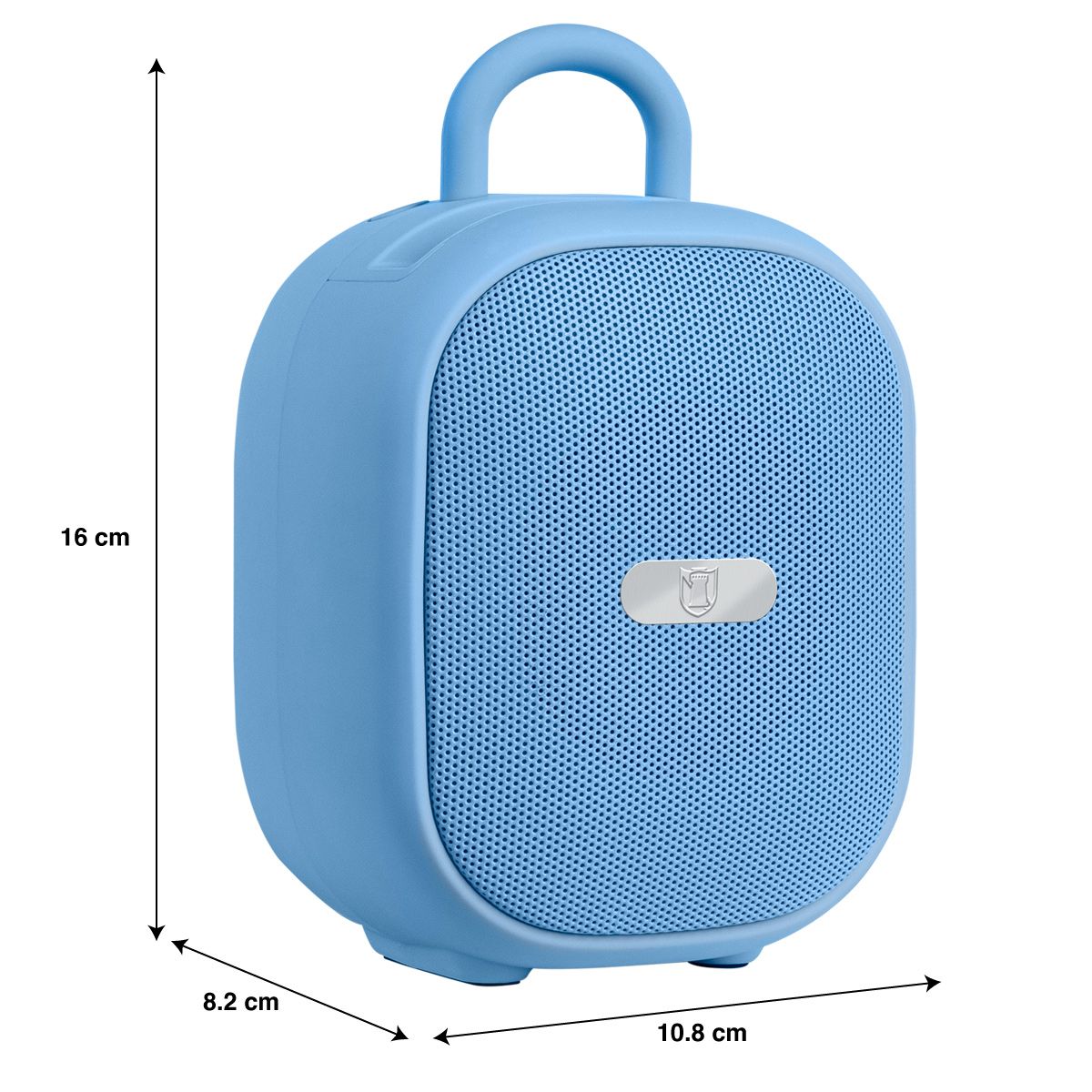 Bocina portátil recargable 15W RMS con reproductor FM azul