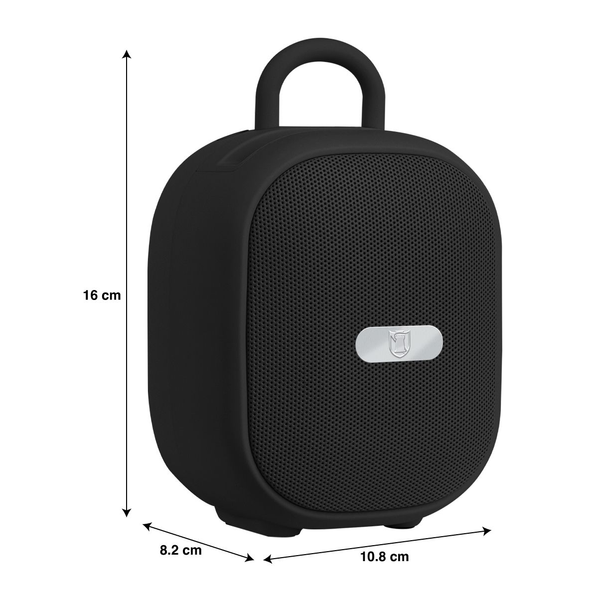 Bocina portátil recargable 15W RMS con reproductor FM negro