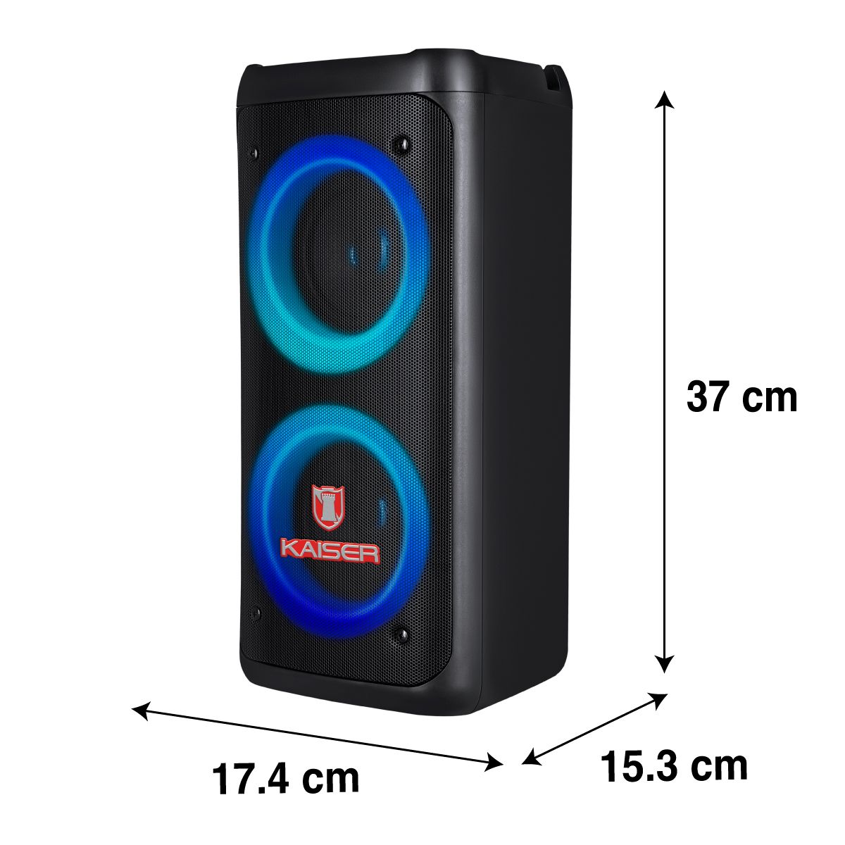 Bocina recargable 2x4" 10 W RMS Bluetooth® con radio FM