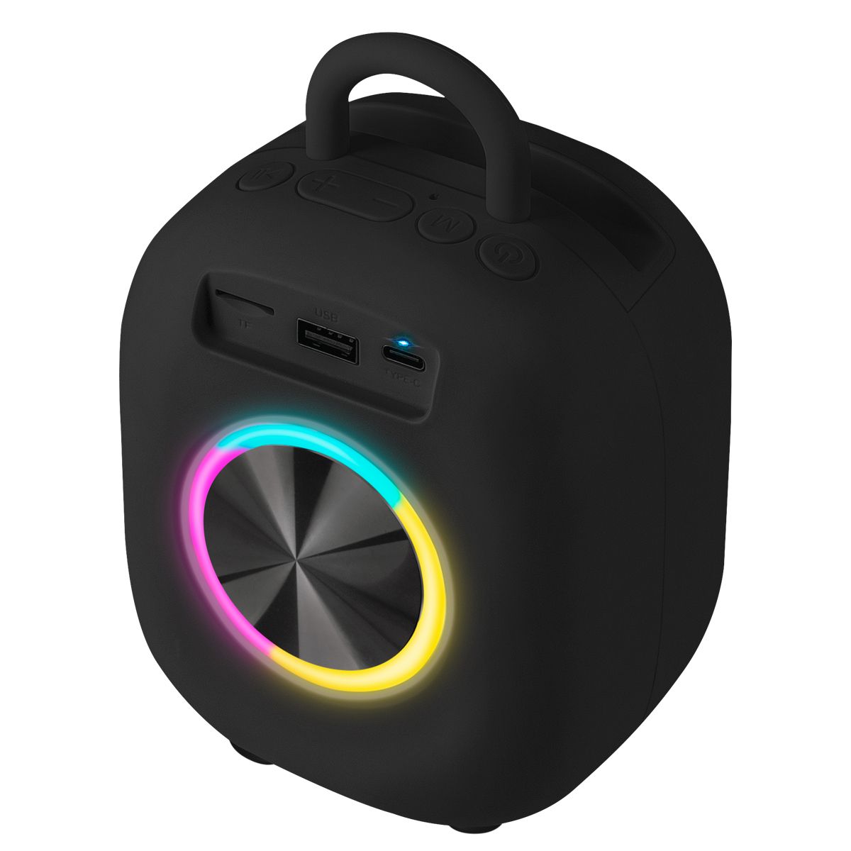 Bocina portátil recargable 15W RMS con reproductor FM negro