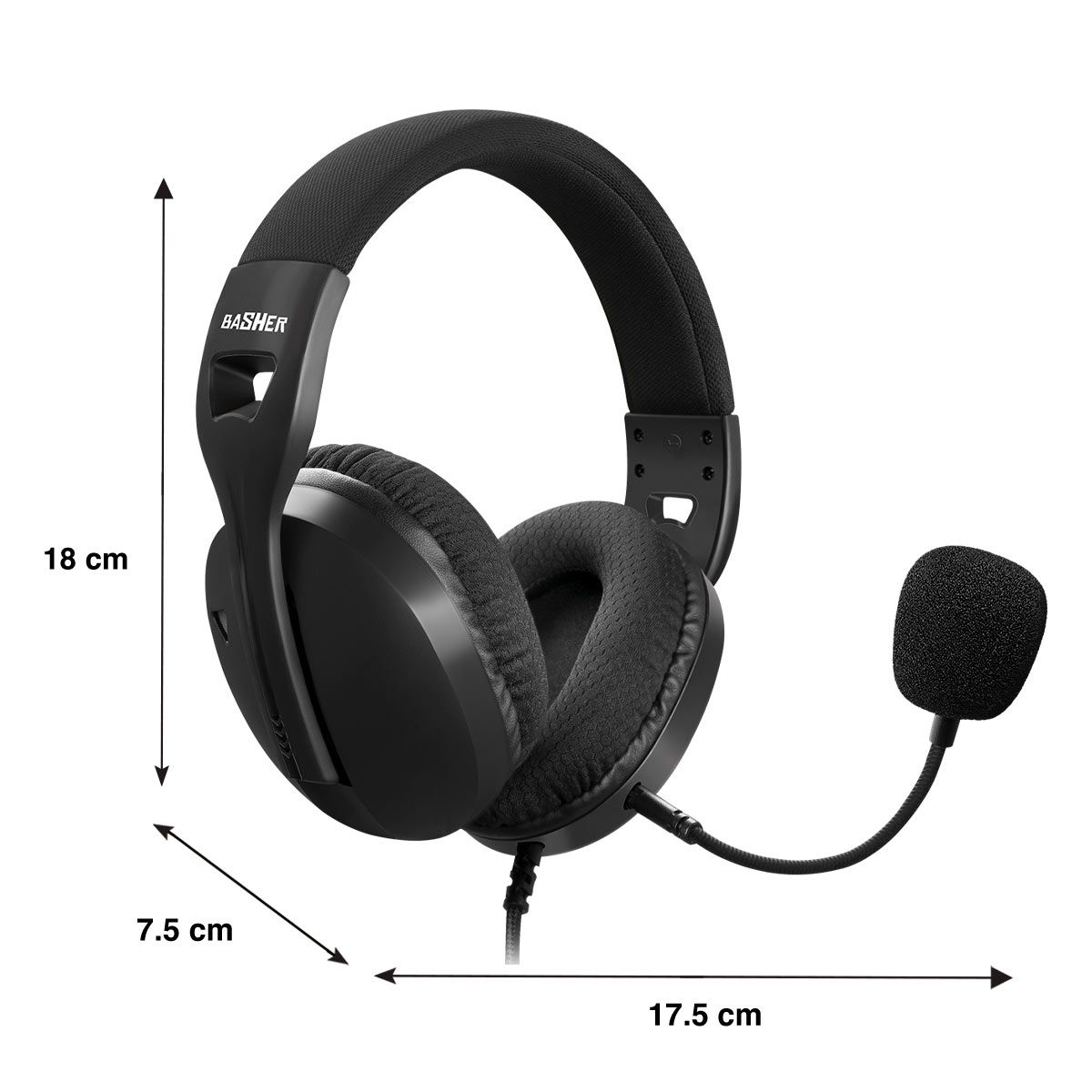 Diadema gamer con micrófono ajustable - negro