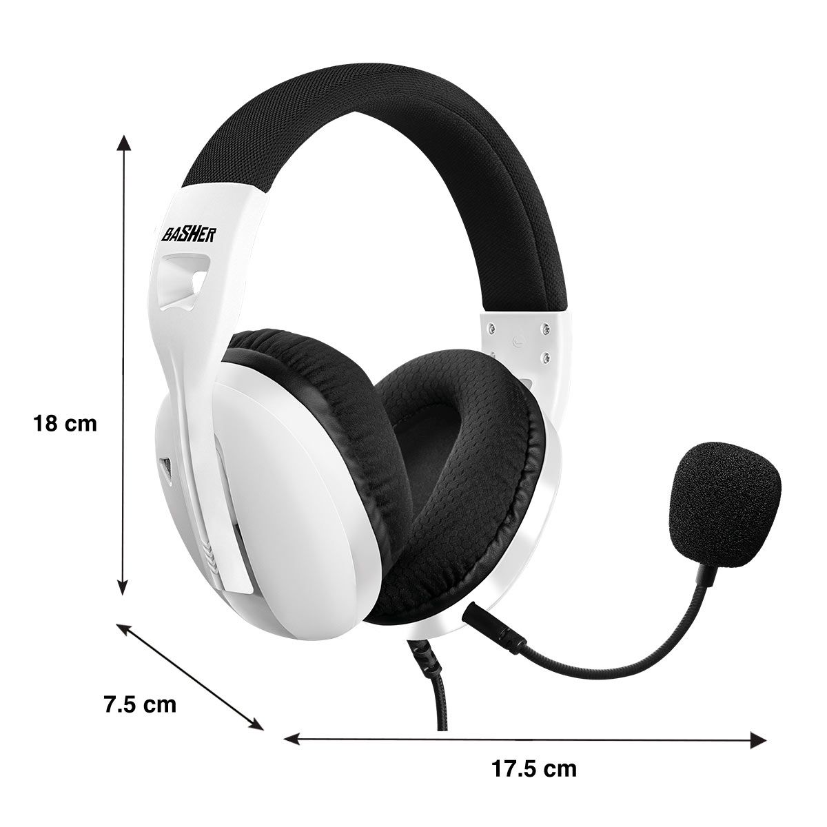 Diadema gamer con micrófono ajustable - blanco