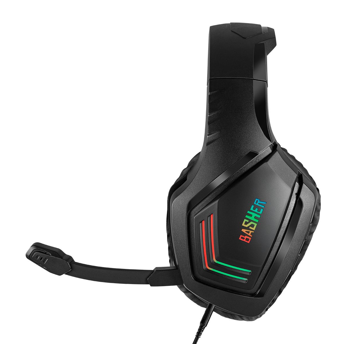 Diadema gamer con luz led con micrófono ajustable - negro