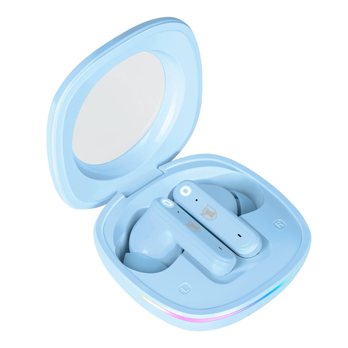 Audífonos true wireless Bluetooth ®  IPX4 luz Led rainbow - azul