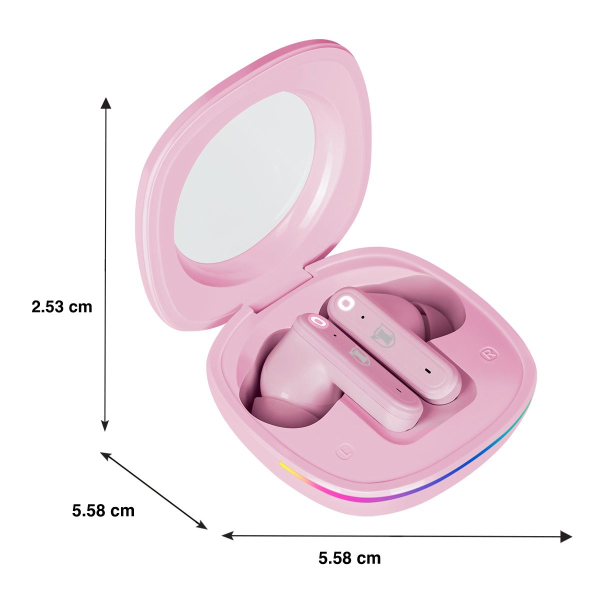 Audífonos true wireless Bluetooth ® IPX4 luz Led rainbow - rosa