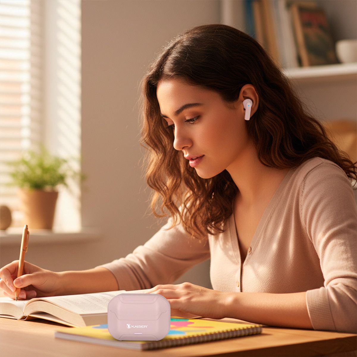Audífonos inalámbricos TWS Bluetooth hasta 28 hrs con ecualizador IPX4 rosa