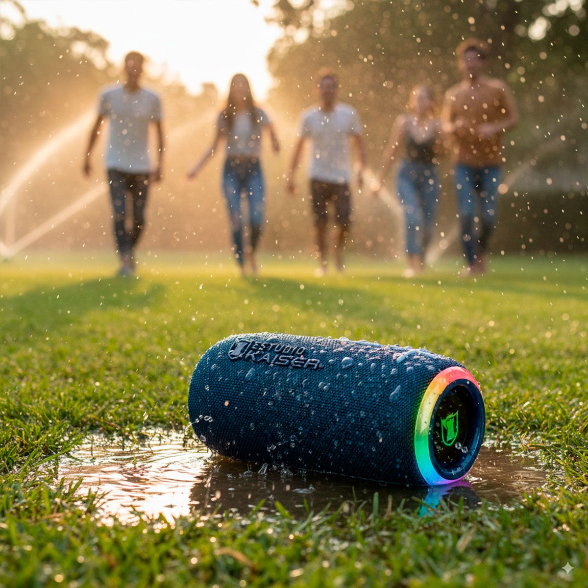 Bocina portátil 20 W RMS Bluetooth® resistente al agua IPX7 hasta 8 hrs - azul