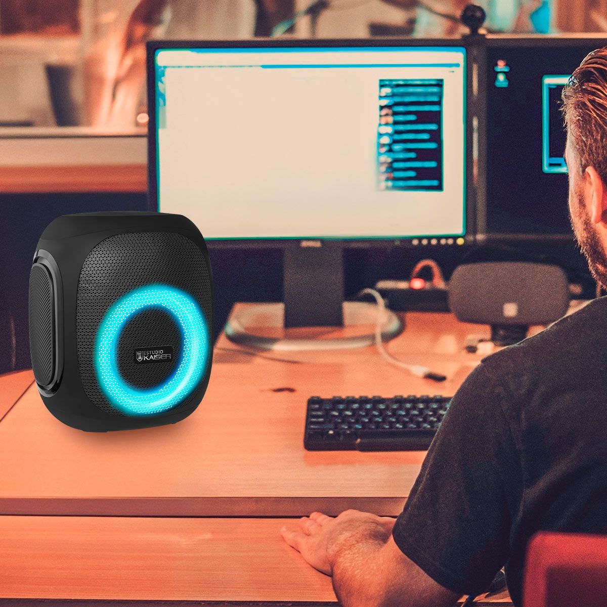 Bocina portátil 30 W RMS Bluetooth® recargable negro