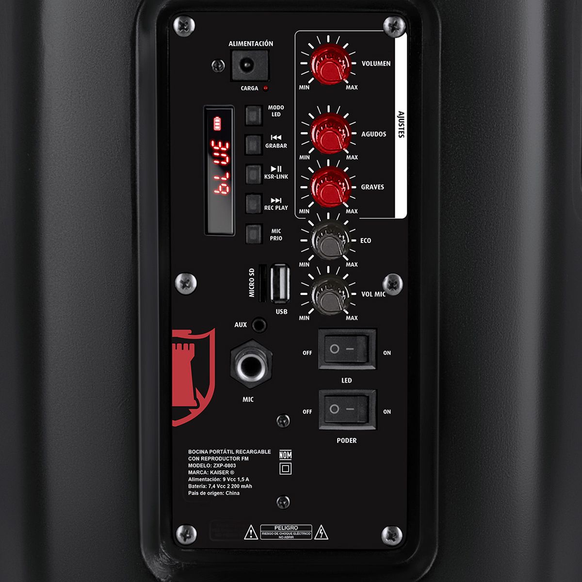 Balfe profesional 8" 20 W RMS Bluetooth® recargable con micrófono