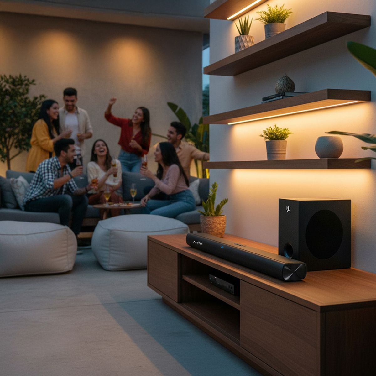 Barra de sonido Bluetooth®  2.1 canales 60 W RMS con subwoofer óptico