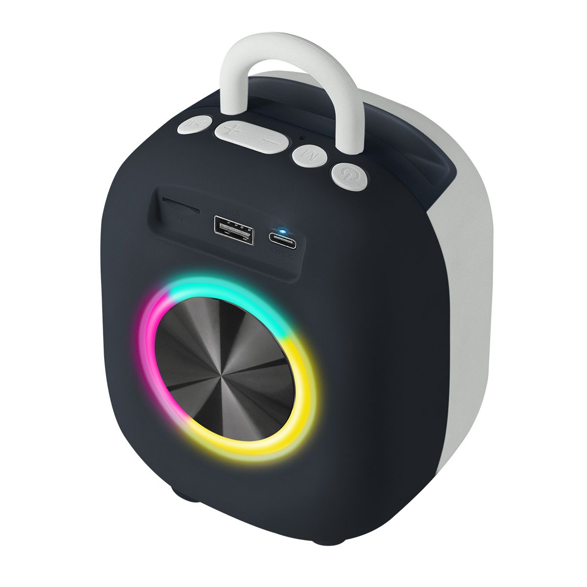 Bocina portátil recargable 15W RMS con reproductor FM blanco