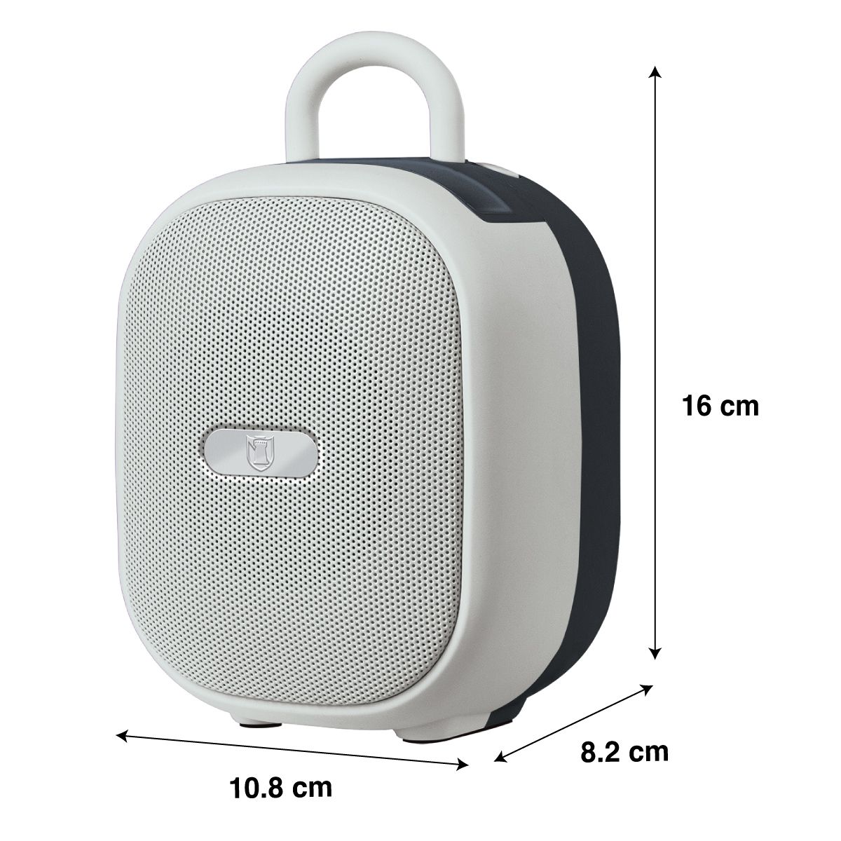 Bocina portátil recargable 15W RMS con reproductor FM blanco