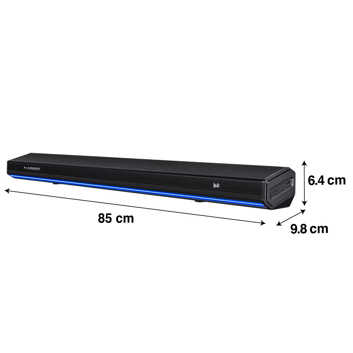 Barra de sonido Bluetooth®  2x2" 50 W RMS con luz led y control remoto